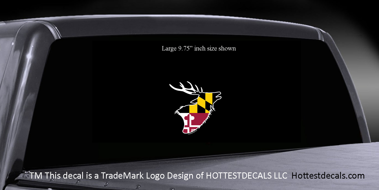 SIKA DEER DECAL Maryland Flag Sticker REED CAMO MARSH WEED Vinyl Car Truck Boat