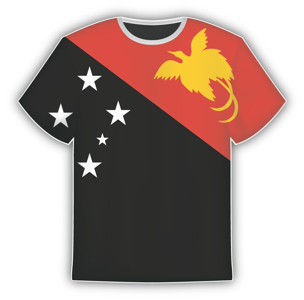 Papua New Guinea Flag Sticker In The Form Of T Shirt Vinyl Sticker Decal