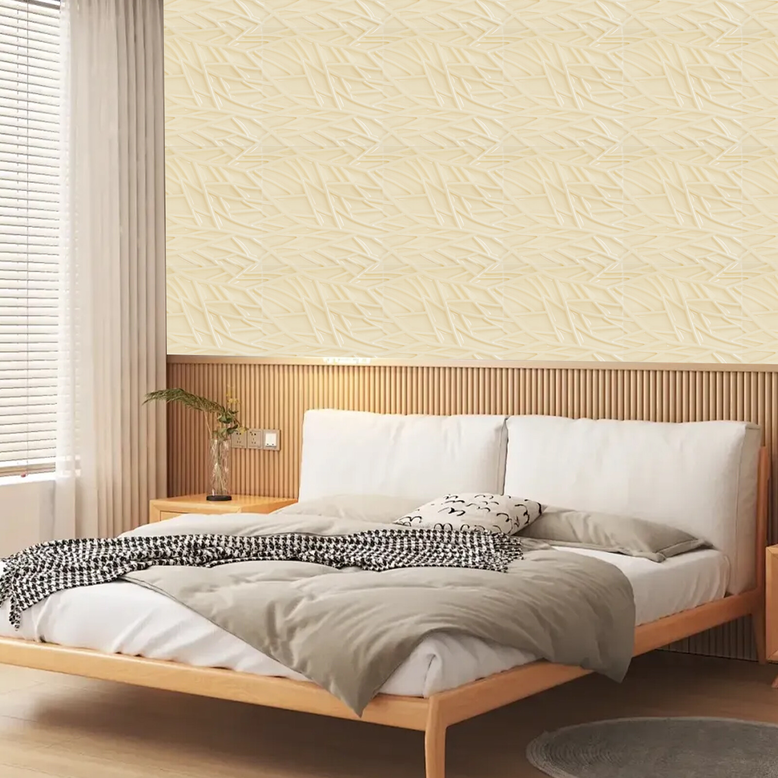 Decor Wall Panles for Living Room Bedroom Beige 3D Wall Panels for Interior Wall