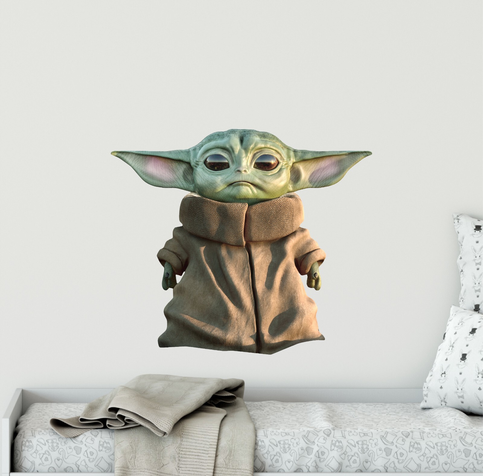 Baby Yoda Wall Decal Mandalorian Grogu Sticker For Kids Movie Room Wall Decor
