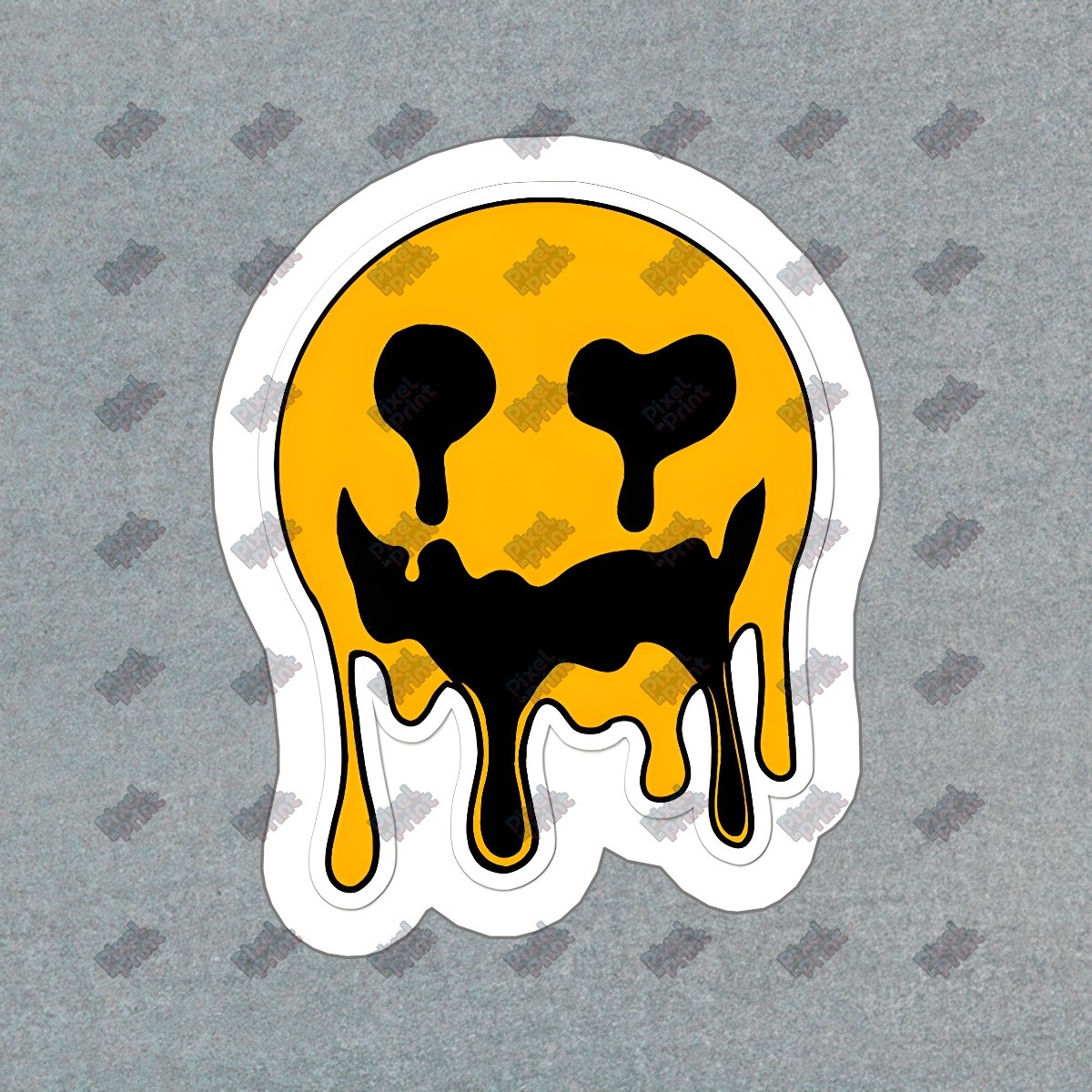 Drippy Yellow Skull Vinyl Sticker Unique Decal for Laptops, Water #732761