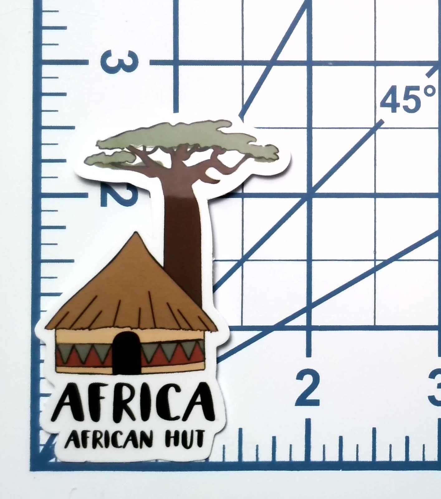 Africa Vinyl Sticker African Hut Baobab Tree Travel Souvenir Safari Decal