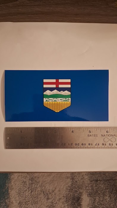 Alberta Provincial Flag, Top Quality Flag Decal, Made in Canada 3" x 6"