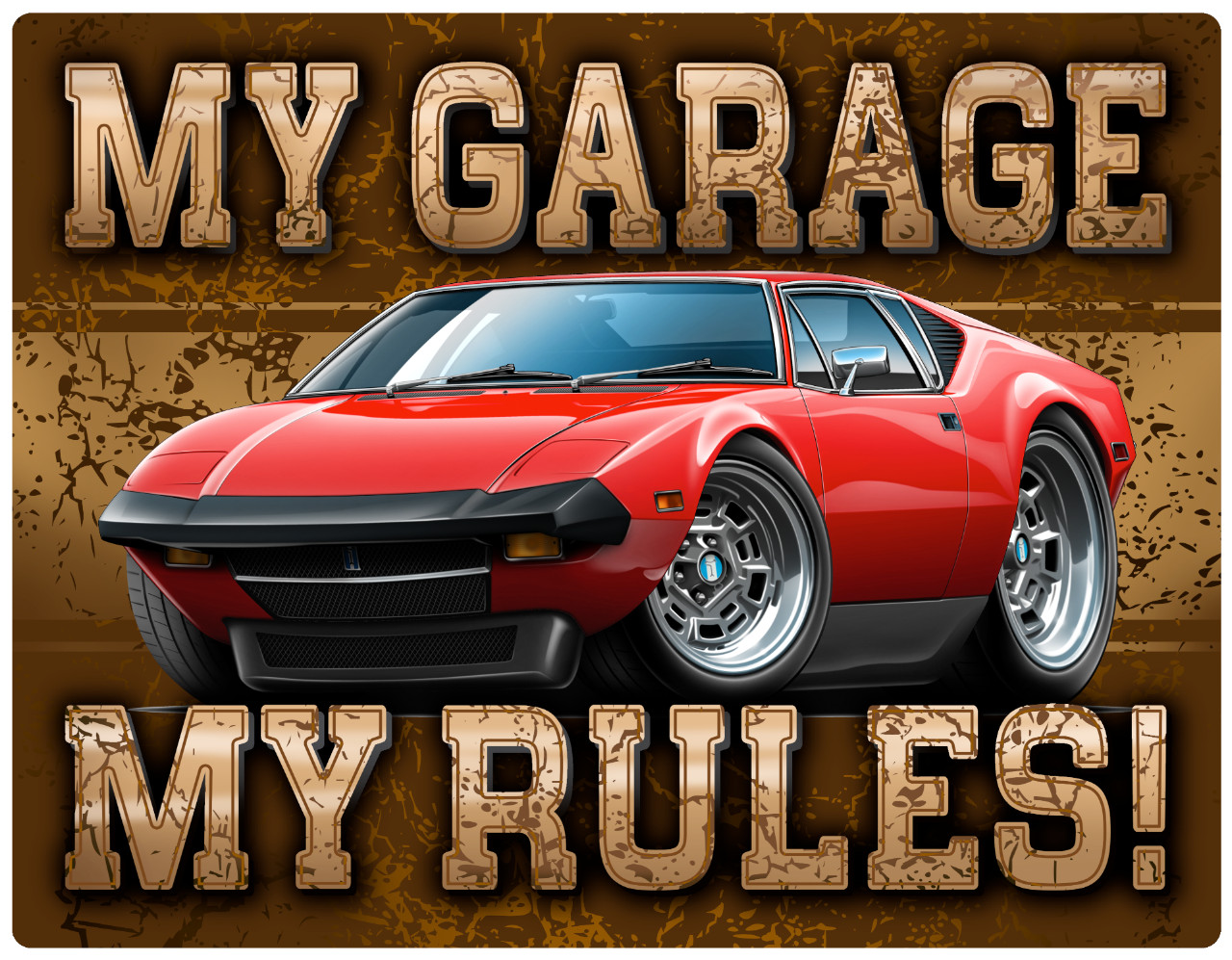1973-77 Pantera Exotic Car My Garage My Rules Wall Art Graphic Sticker