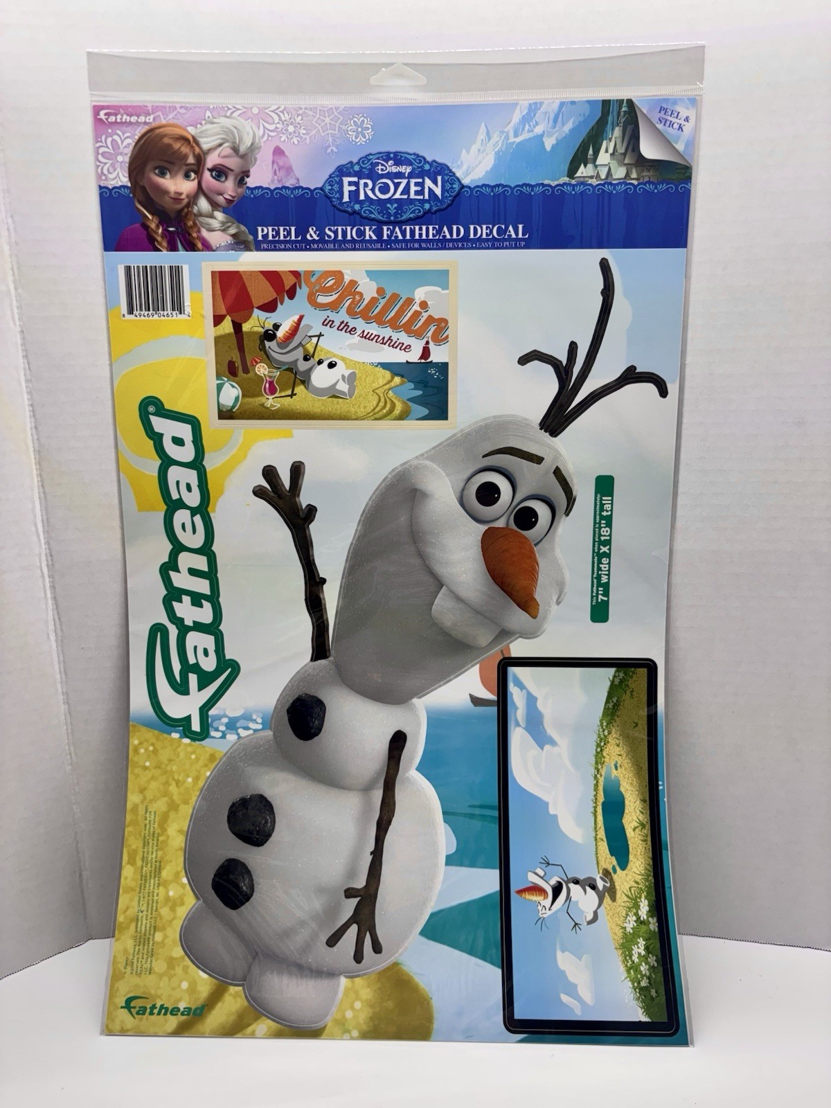 FATHEAD Disney Frozen Olaf Snowman 18" Wall Graphic Decal, New In Package!