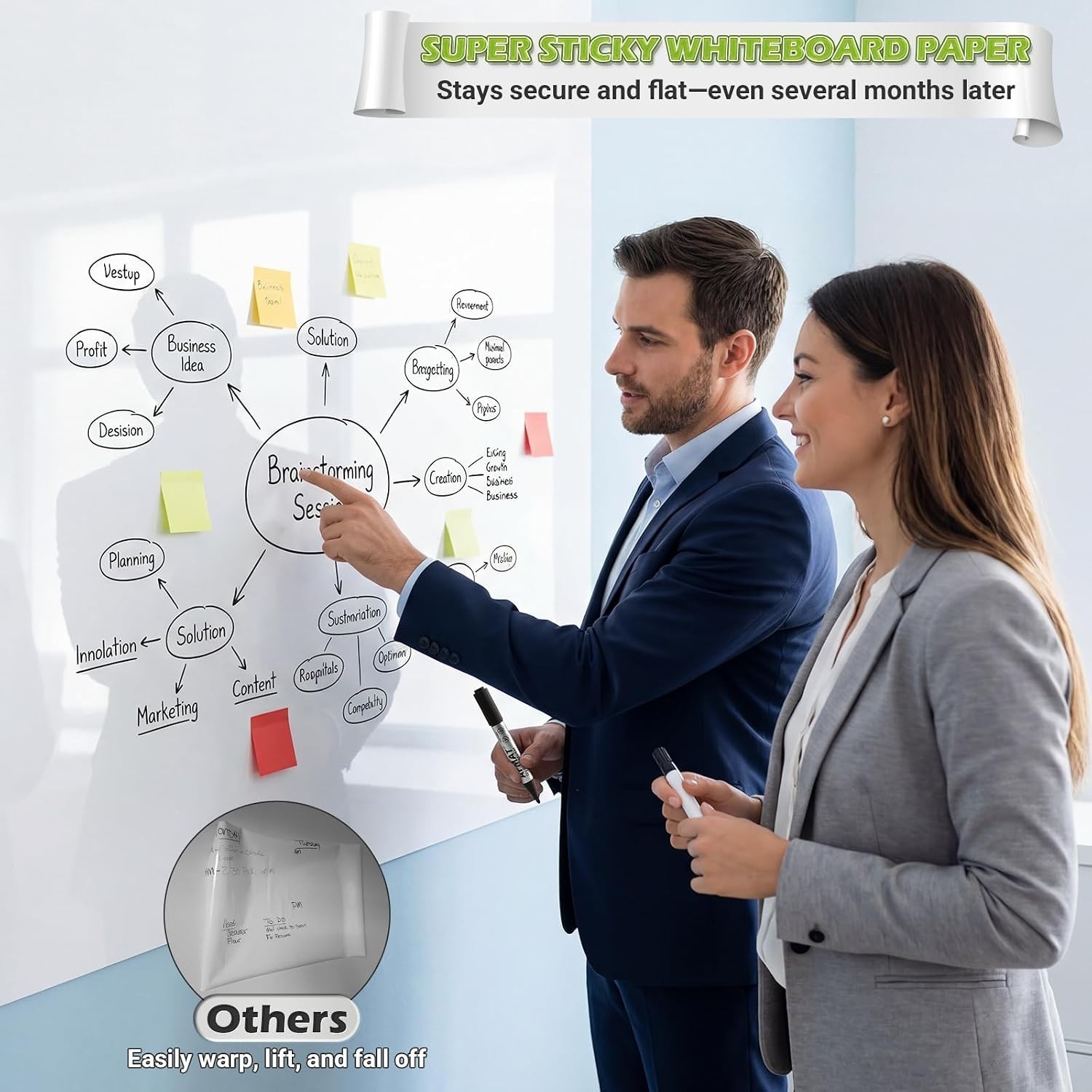 Transform Any Surface with 4x6ft Whiteboard Sticker – Super Sticky & Versatile