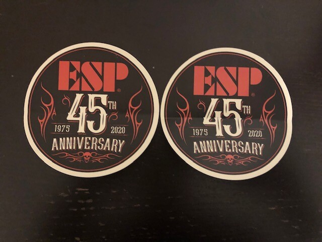 ESP Guitars Bases Factory sticker 4" 45 YEAR Anniversary 2PCS