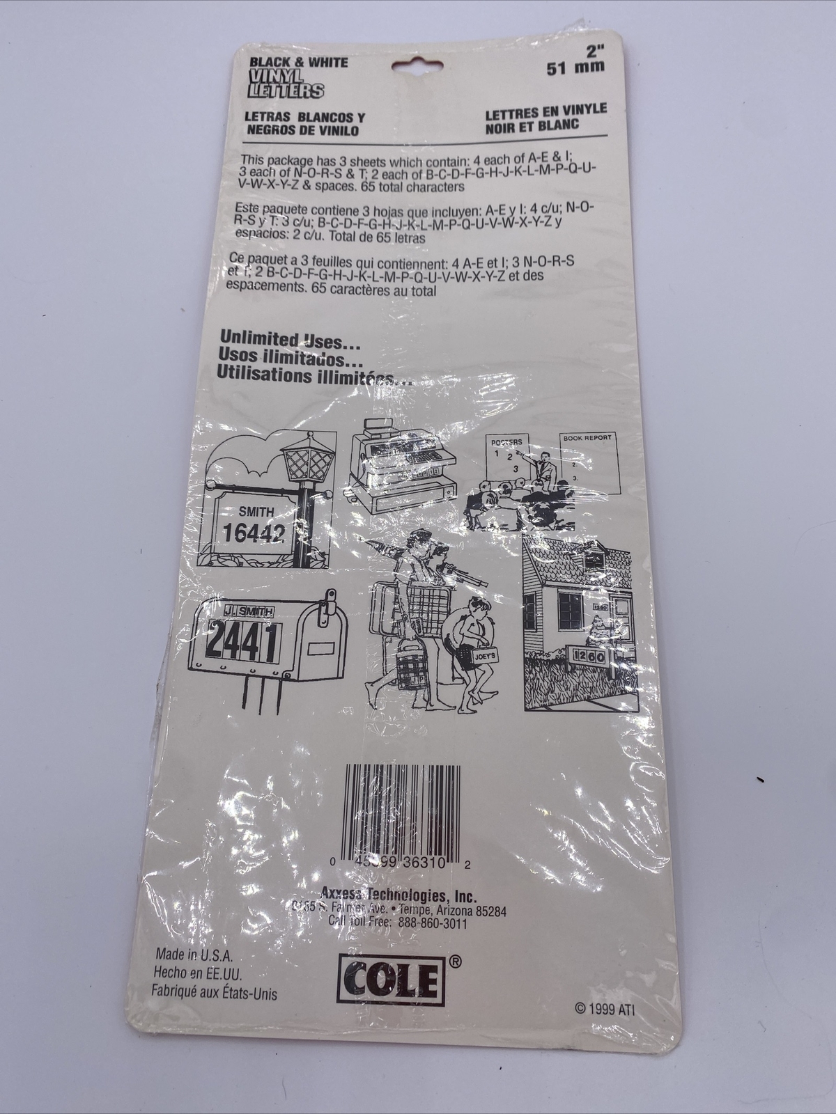 Cole Vinyl Letters/Alphabet 2” Black & White 2 New Packs