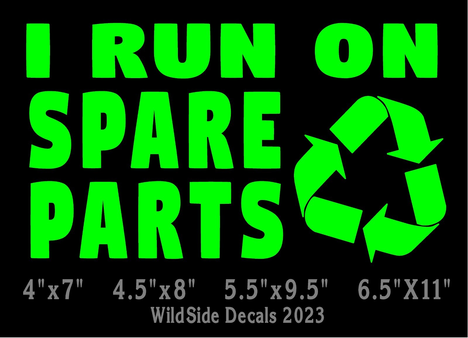 I Run On Spare Parts Decal Organ Transplant Vinyl Car Truck Laptop Sticker