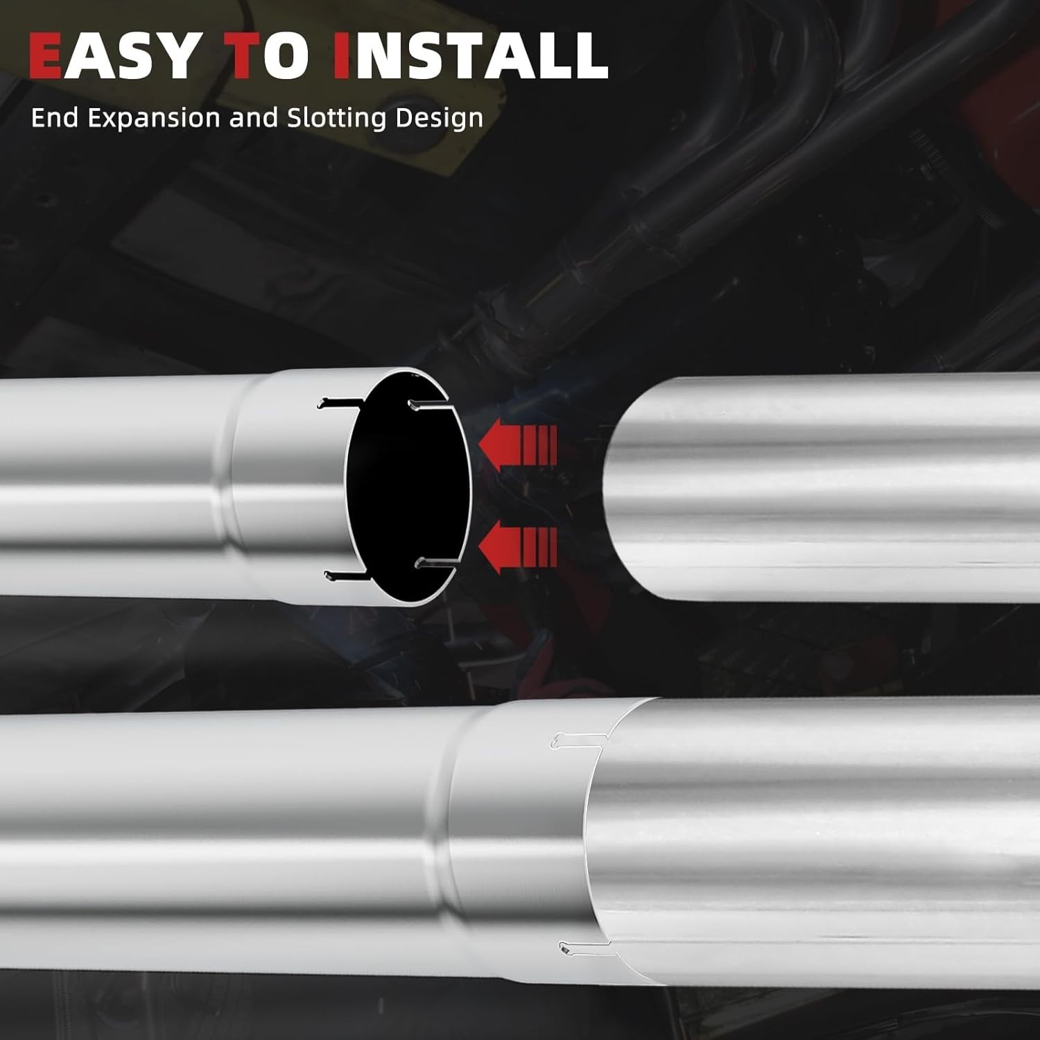 LCGP 4" Muffler Straight Pipe Stainless Steel 30" Long 4 Inch without Clamps