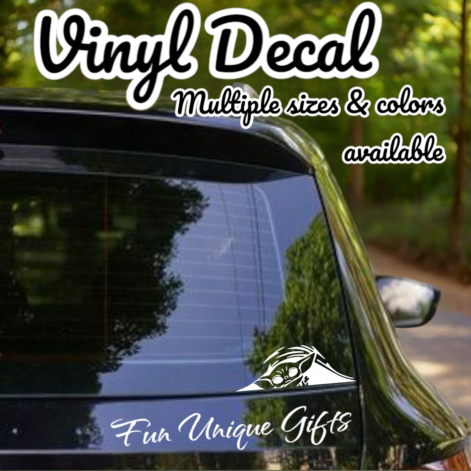 Peeking Baby Yoda Vinyl Decal Sticker -Multiple Colors & Sizes- SHIPS FREE!
