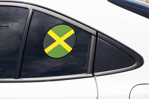 Jamaica Flag Circle Sticker Decal