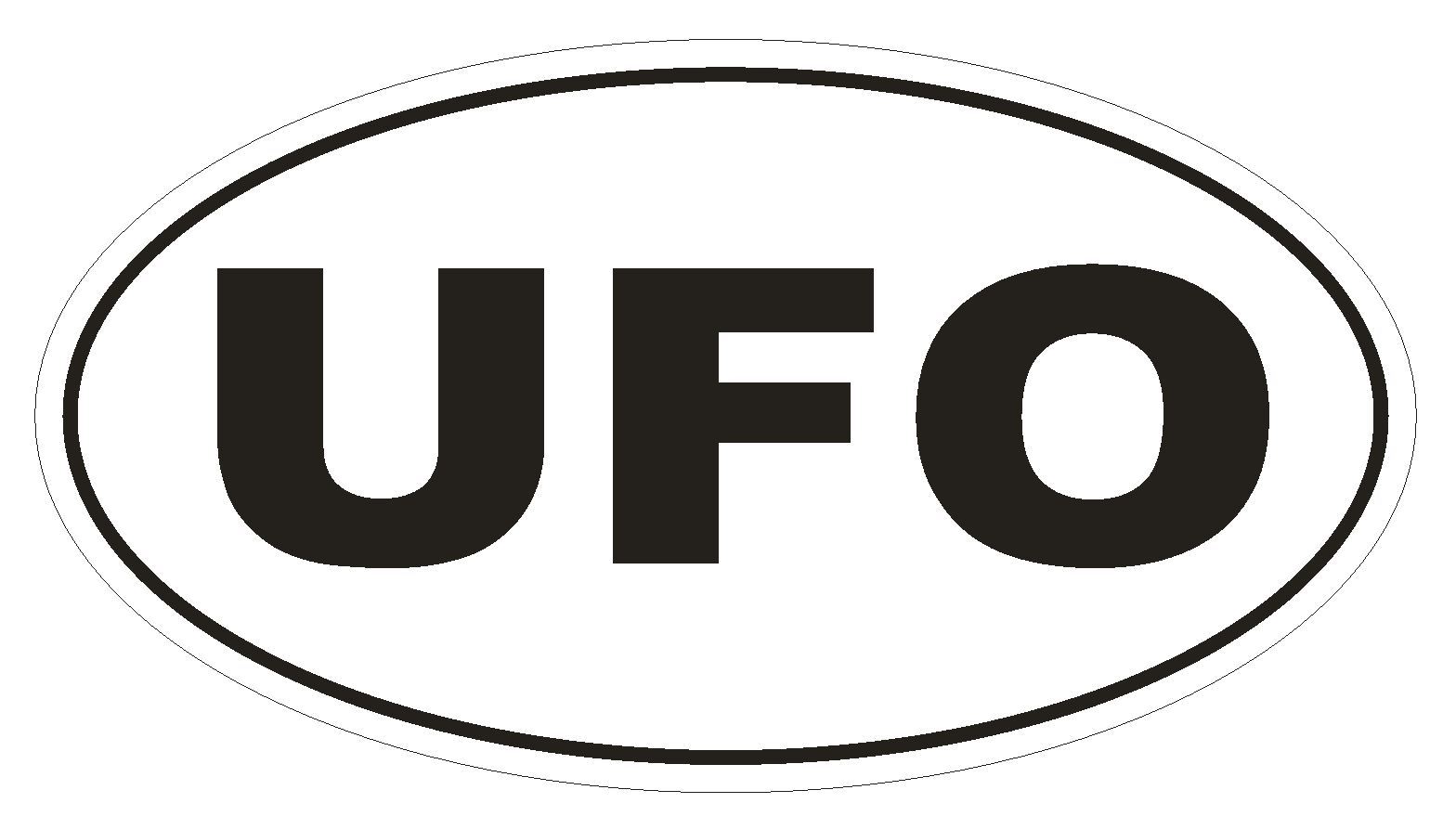 UFO Oval Bumper Sticker or Helmet Sticker D1962 Euro Oval UFO Aliens