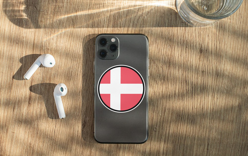Denmark Flag Circle Sticker Decal