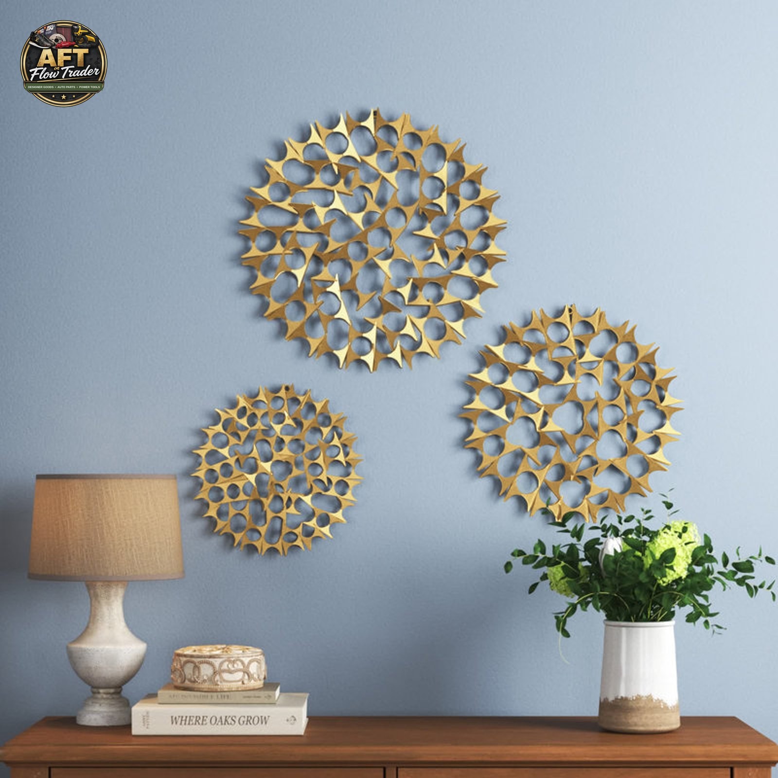 3 Piece Metal Starburst Wall Decor Set – Mid-Century Modern