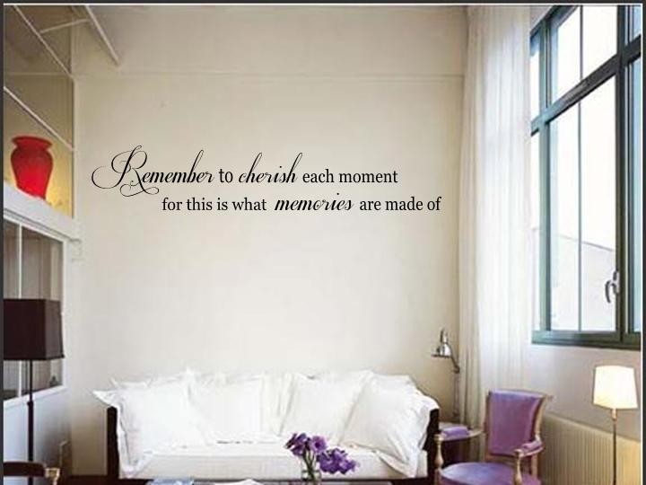 REMEMBER TO CHERISH Vinyl Wall Art Decal Words Lettering Sticker Home Decor 36"