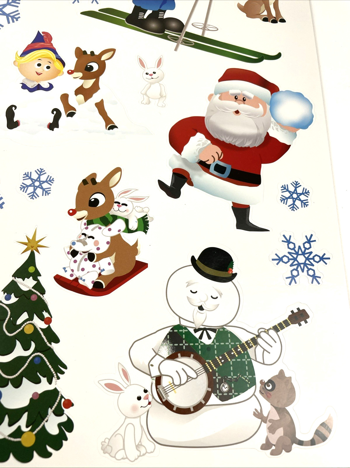 Rudolph the Red Nosed Reindeer Lrg 23 Sticker Scene 17”x 11” Set Of 12 NEW