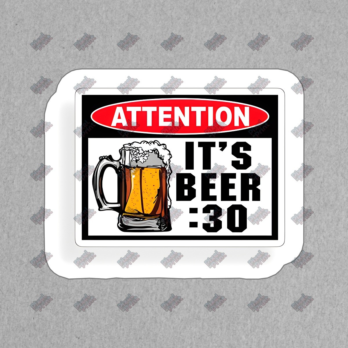 Attention Its Beer:30 Vinyl Sticker Fun Beer Decal for Home Bar, #499865