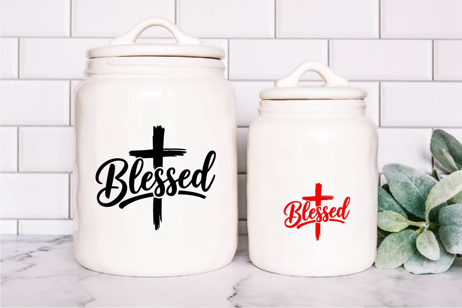 Blessed Cross Decal Sticker Jesus God Religious Gift Christian Pride Love Church