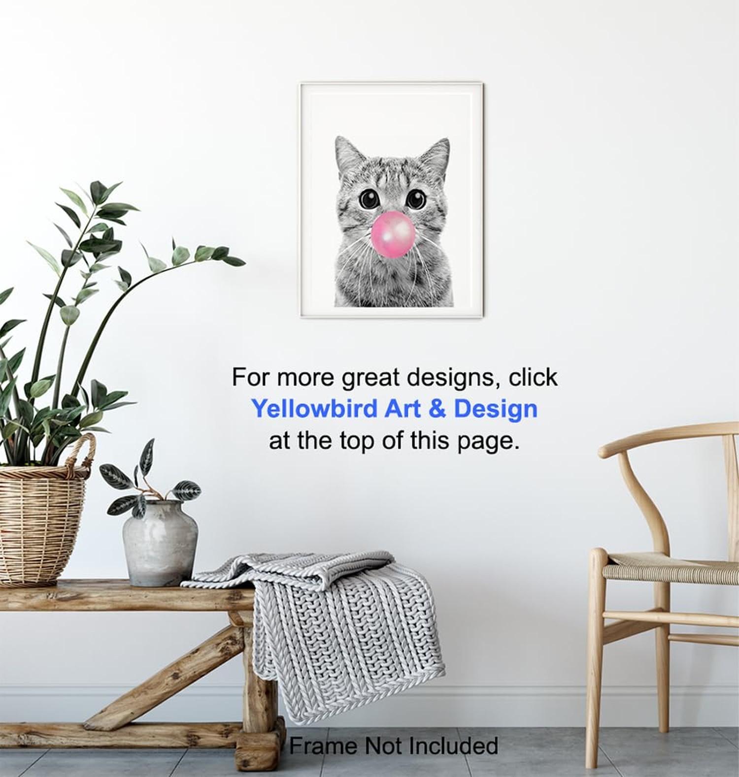Tabby cat Wall Art 11×14 – Cute Cat Nursery Wall Decor for Girls Bedroom, Kid…