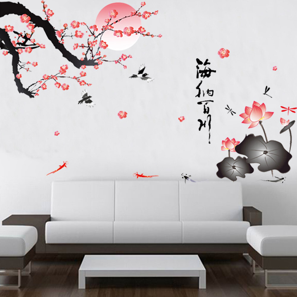 Flower Birds Chinese character Wall Sticker Mural art Decal vinyl Room Decor