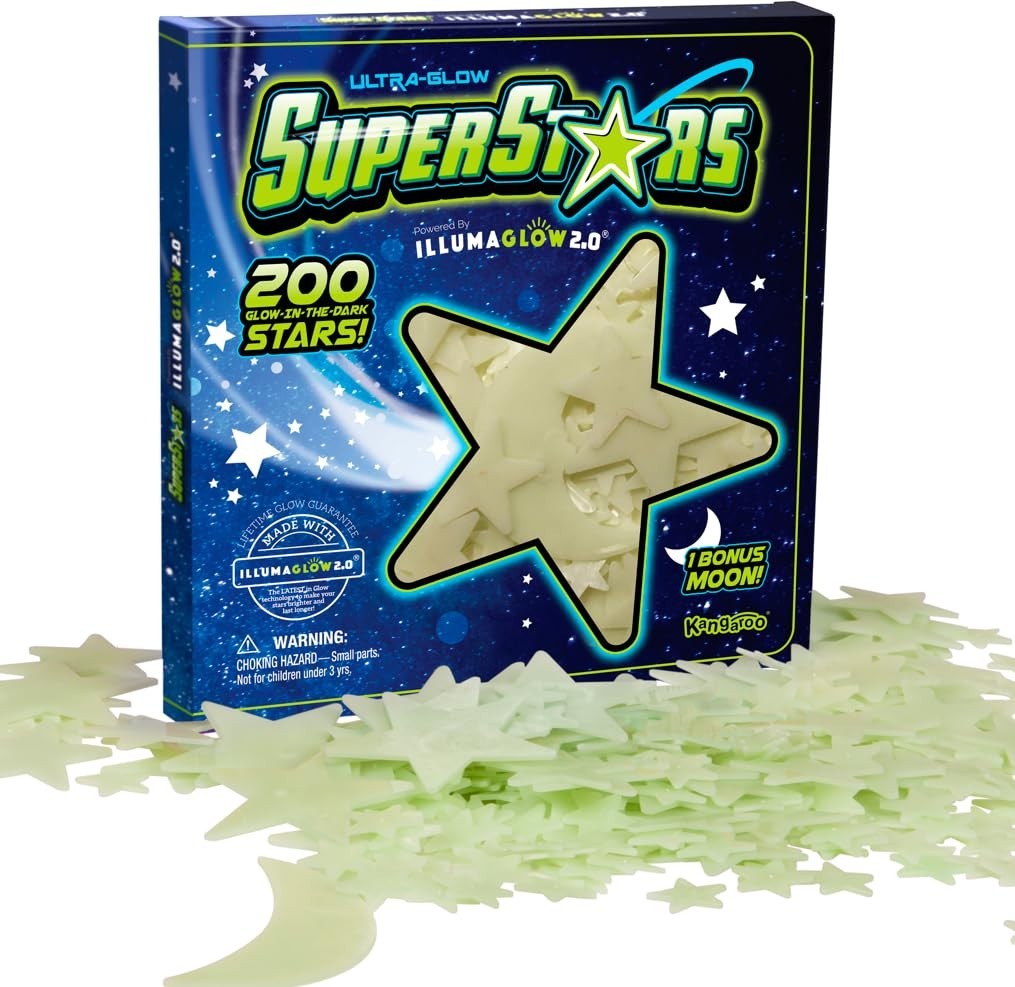 Glow Stars for Ceiling – 200-Piece Safe and Stylish Decor for Children's Bedroom