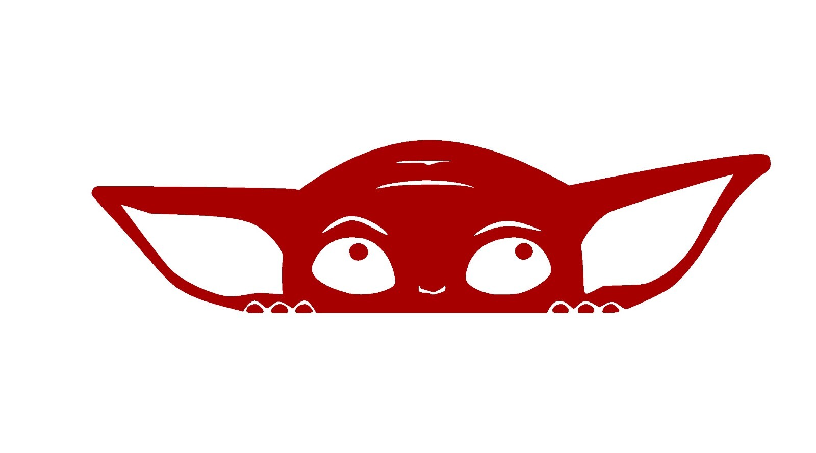 Peeking Grogu Decal, Mandalorian, The Child, cute baby Yoda sticker