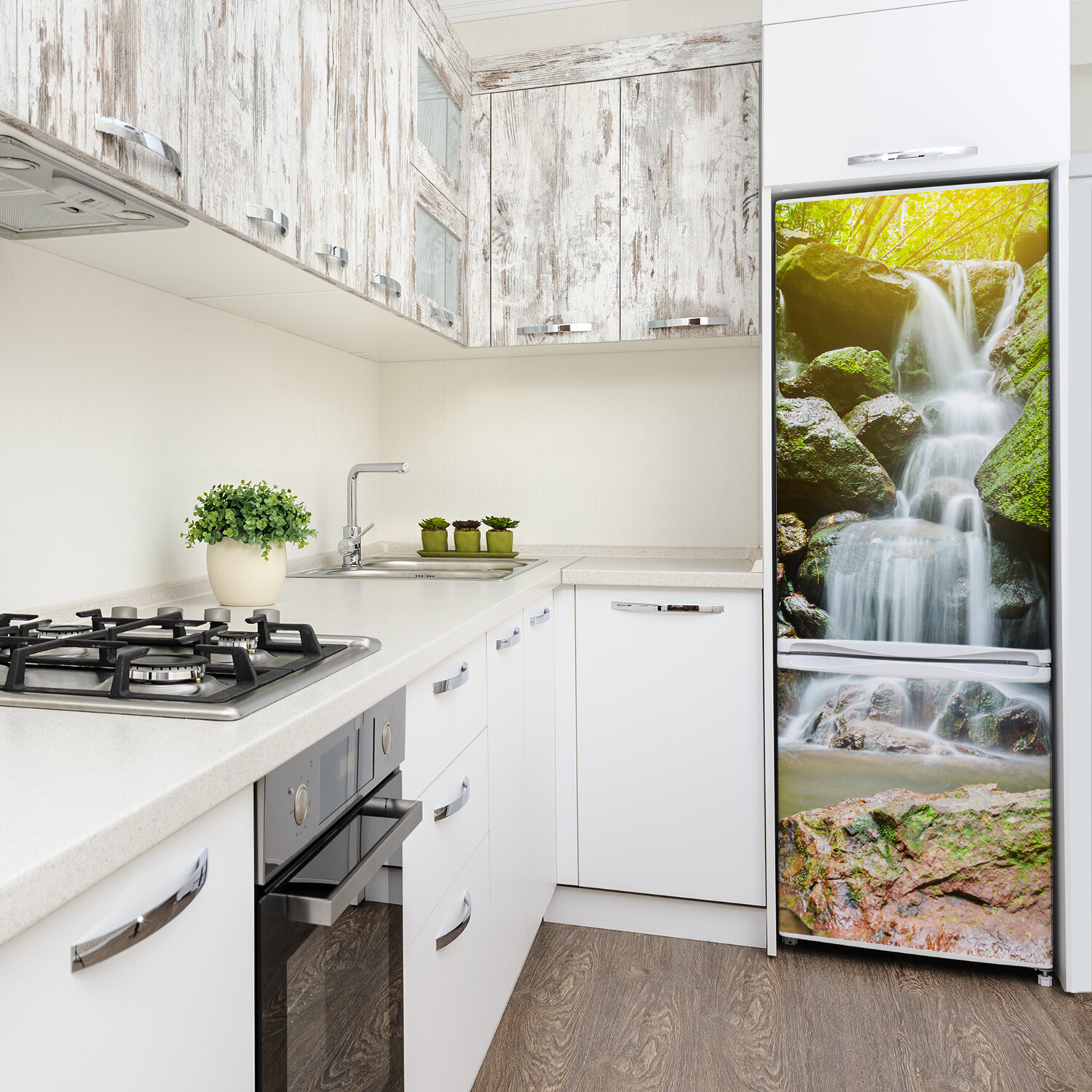 Self adhesive Refrigerator removable Magnet Landscape Waterfall