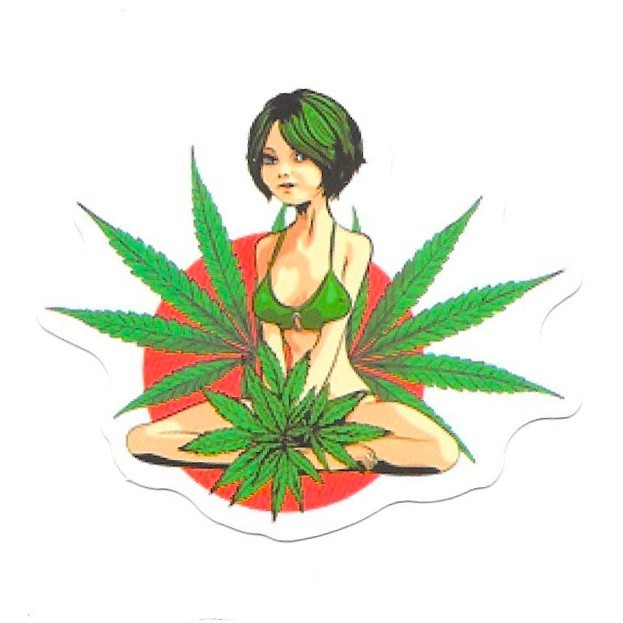 Anime Girl Cannabis Vinyl Sticker Weed Leaf Bikini Pot Stoner Laptop Journal Art