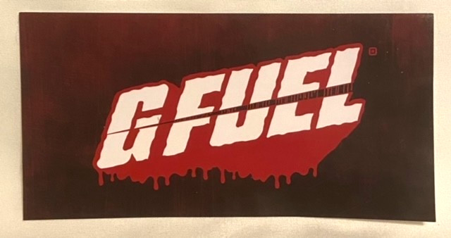 G-Fuel GFuel G Fuel Promotional Sticker / Decal 6" x 3" Black & Red & White