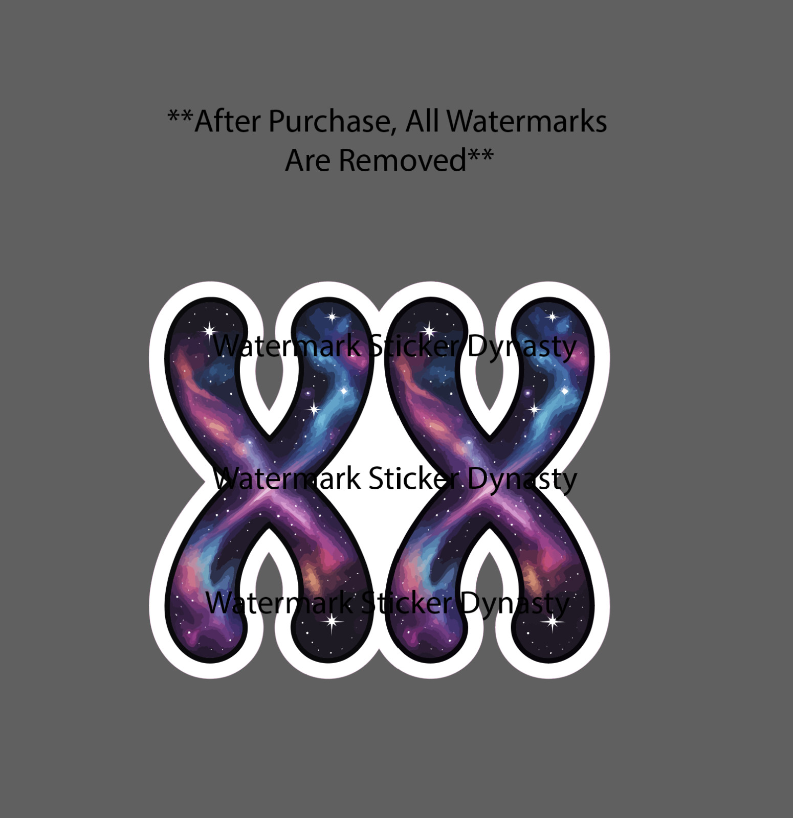 XX Chromosomes Sticker Waterproof Decal Girl Baby Gender Space Galaxy Gift NEW