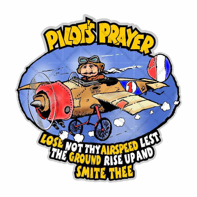 Pilot's Prayer Funny Retro Decal Pilot