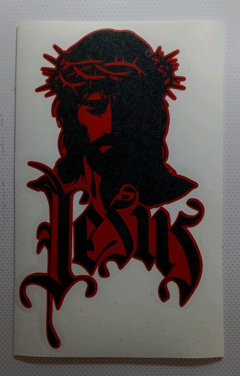 Jesus Christ Vinyl Decal Sticker NEW Size 5.5 Inch x 3 Inch Waterproof Sticker.