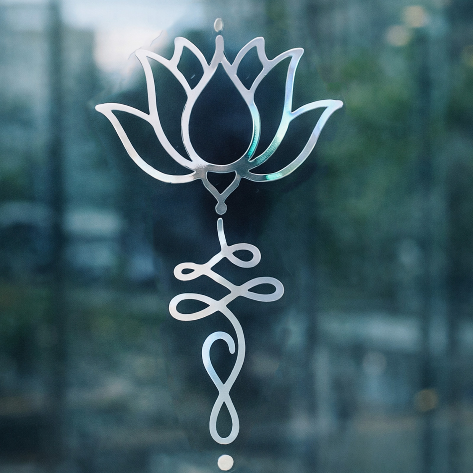 Lotus Flower Line Art Vinyl Decal Minimalist Boho Sticker Waterproof Car Window