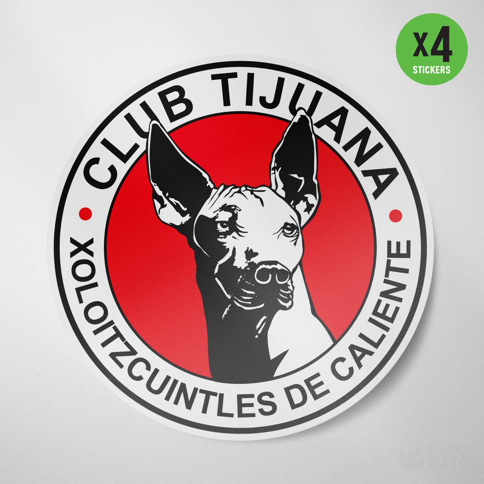 (4 Pack) Xolos Tijuana Mexico Vinyl Sticker Decal Calcamonia Xoloitzcuintles MX