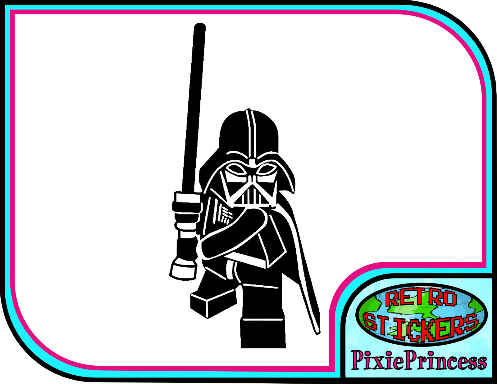 Star Wars Lego Darth Vader C Vinyl Sticker Car Bike Truck Window Wall Art Movie