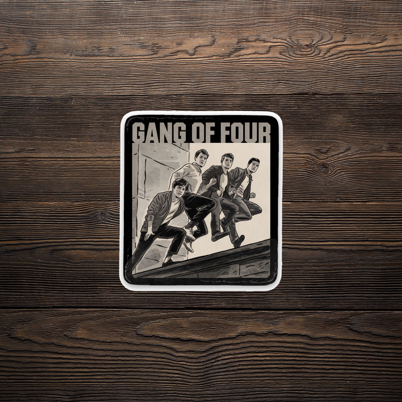 Vintage Gang of Four Band Sticker – Classic Indie Rock Music Memorabilia Decal #