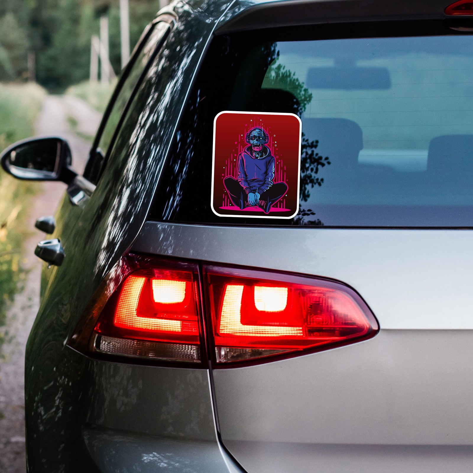 Android Skeleton Headphones – Vinyl Decal Sticker – Car Window Laptop – ebn8027