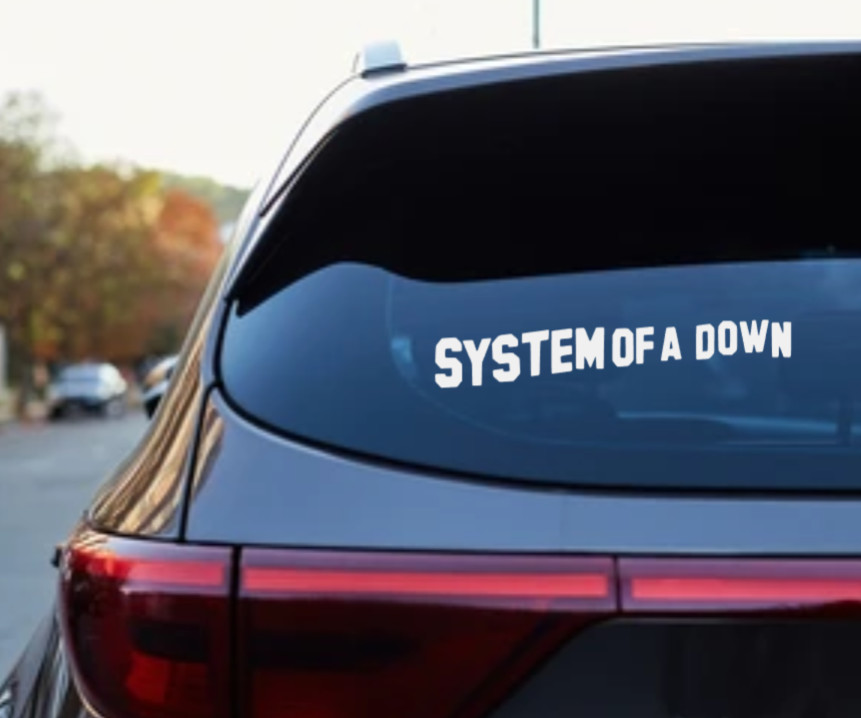 System Of A Down Car Decal Vinyl Glossy Band Logo Bumper Sticker Nu Heavy Metal
