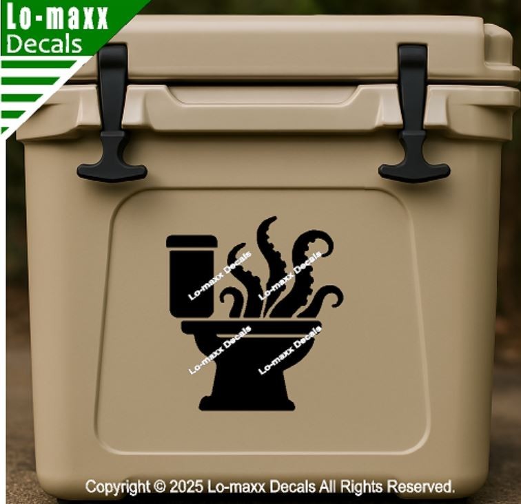 Octopus Tentacles Toilet Pictogram Restroom Vinyl Decal Unnatural Origins
