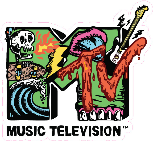 MTV Logo Vinyl Sticker – Waterproof, UV-Resistant, Multiple Sizes Available