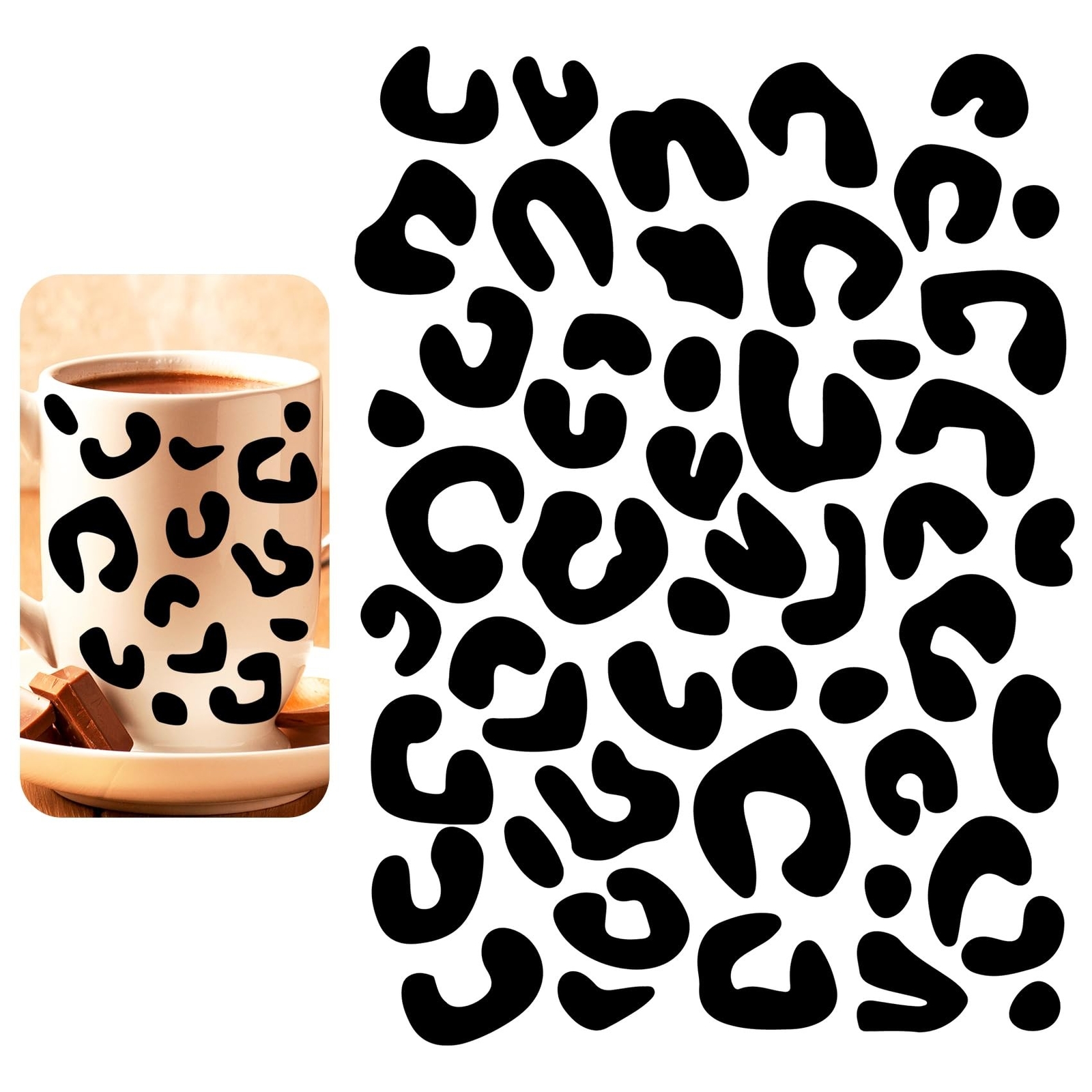 Leopard Print Vinyl Decal Leopard Pattern Wall Stickers, Animal Print Irregul…