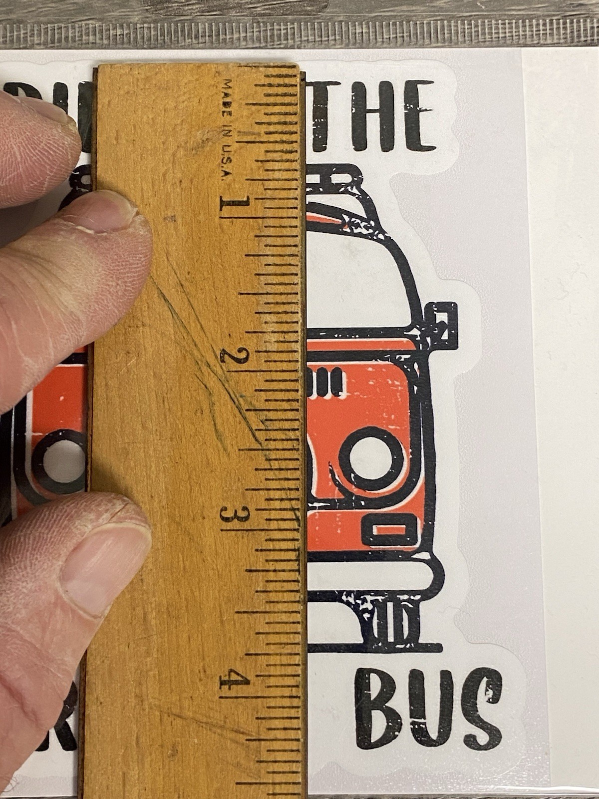 4 1/2 X 3 1/2 Indoor/Outdoor Decal Bus.
