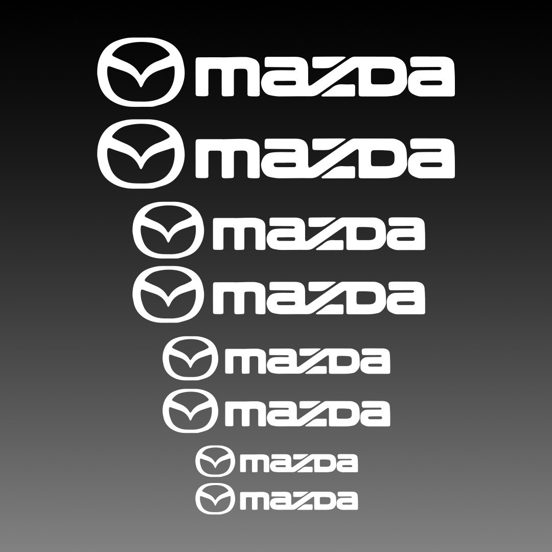 Mazda w Logo Brake Caliper Decal Stickers Set of 8 Vinyl Heat Resistant