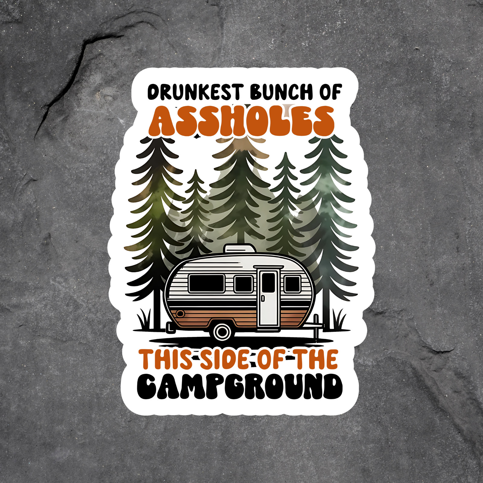 Camping Sticker Vinyl Decal Funny Drunk Campground RV Humor Adult Gift