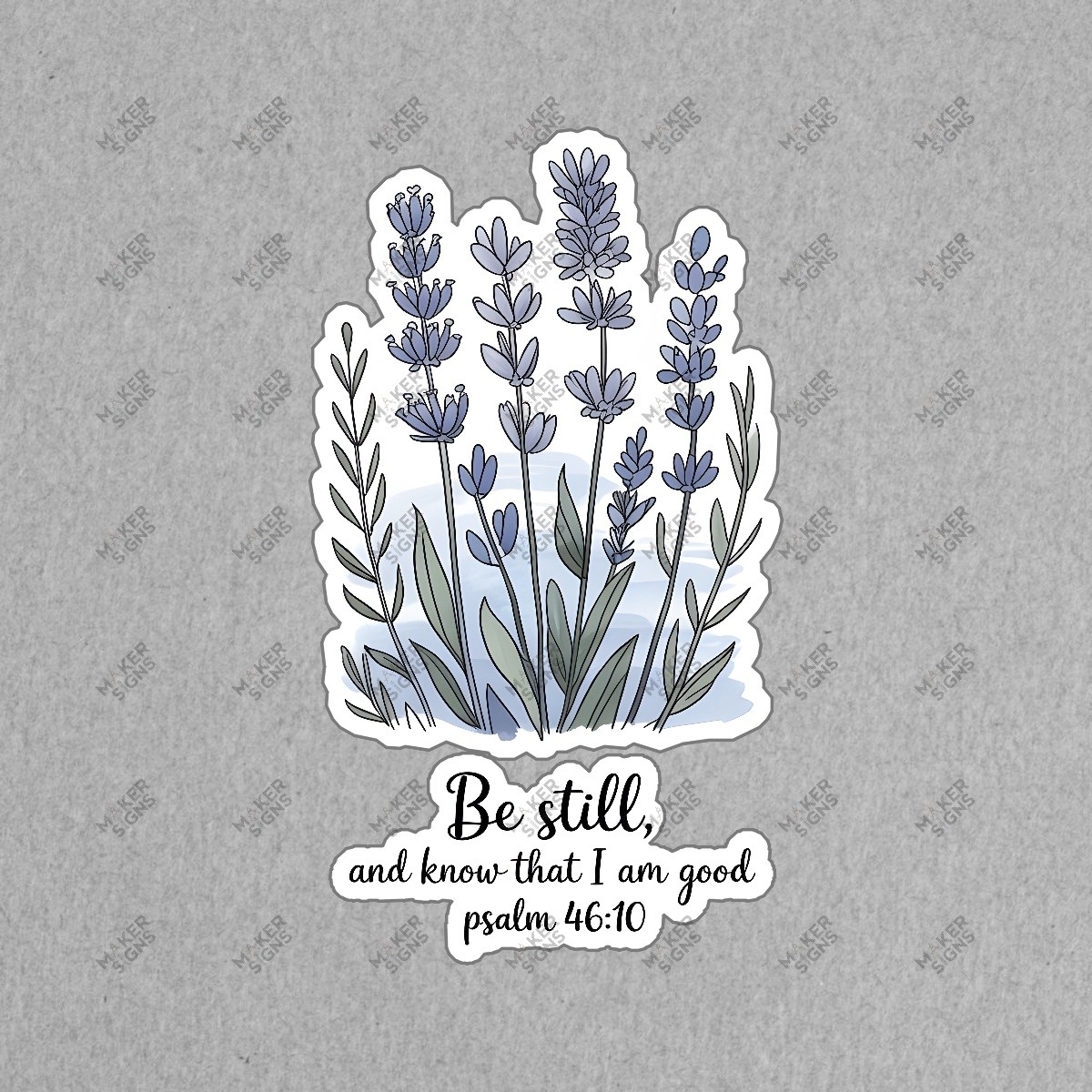 Lavender Flowers Inspirational Wall Art Be Still Psalm 46:10 Calming #7510