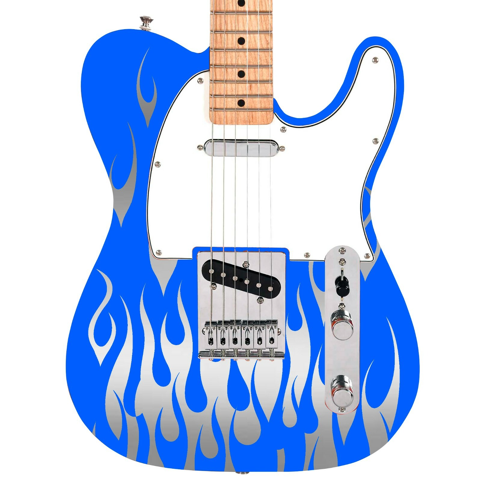 Custom Made Flames Decal Sticker Fits Guitars & Basses 12 colour options