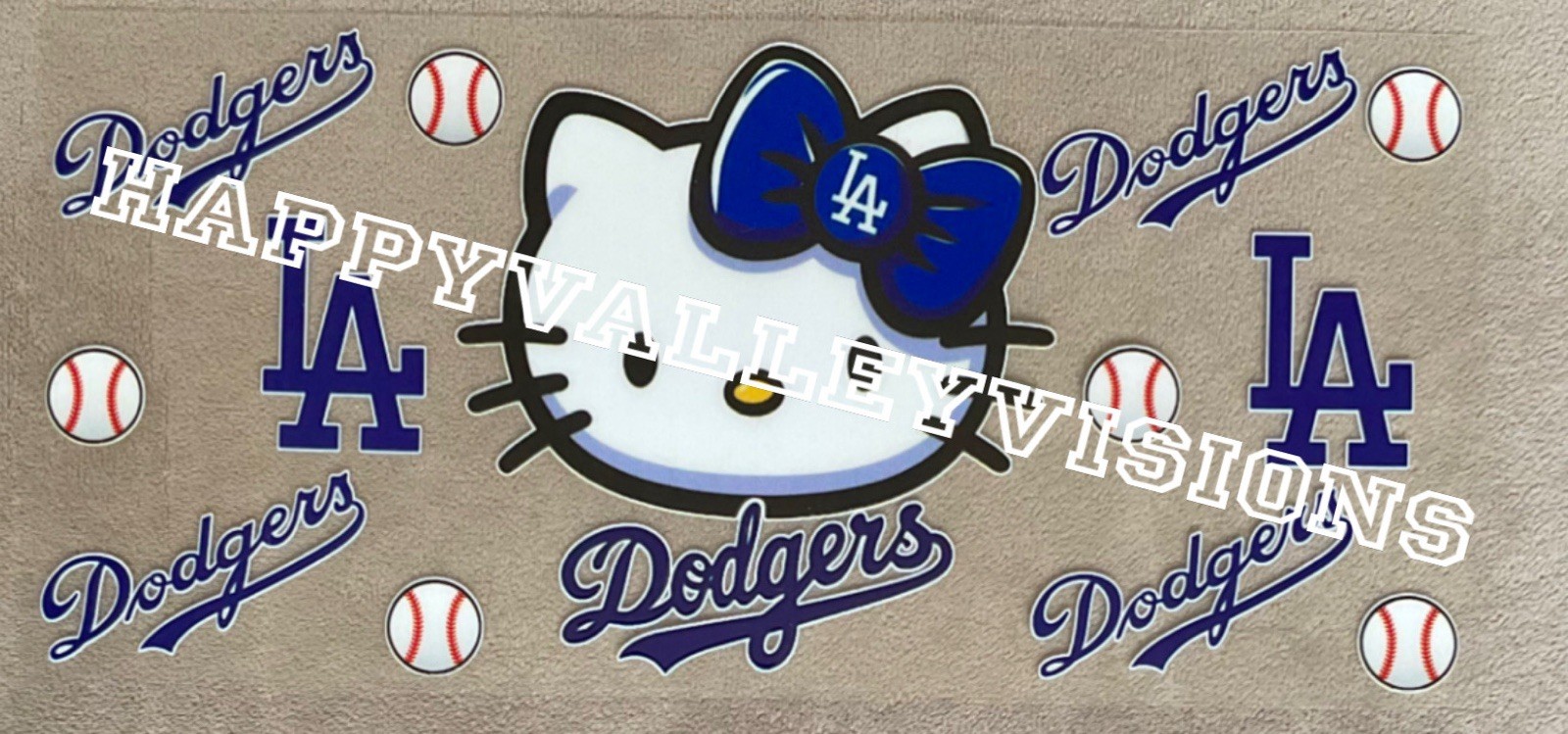 Hello Kitty L.A. Dodgers Baseball UV DTF Transfer Sticker Cup Wrap DIY Cups