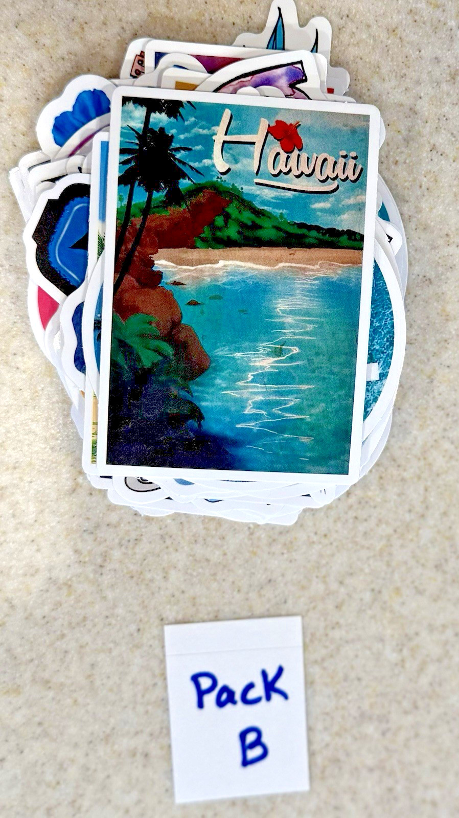 Hawaii, Surfing, Summer, Travel Stickers/Decals, NEW, Pick Your Pack of 50or100