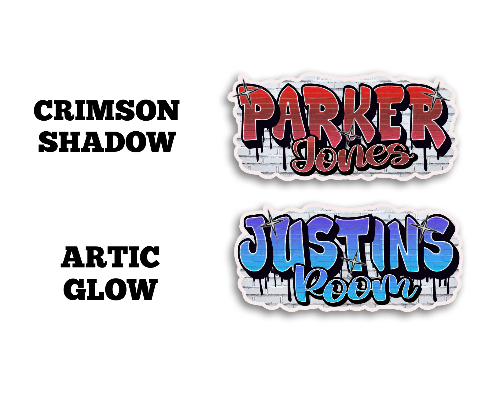 Personalized Graffiti Name Sticker Vinyl Decal Waterproof Urban Street Art Gift